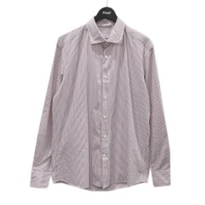 Glanshirt ストライプ ワイドカラーシャツ レッド×ホワイト サイズ：42 (南船場店) 220425｜kindal