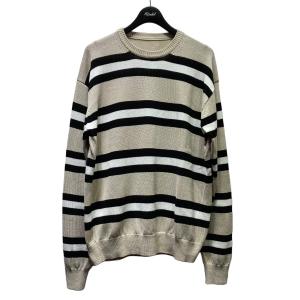 【値下げ】SOPH． 23SS BORDER CREWNECK KNIT ボーダーニット ベージュ サイズ：L (EC)｜kindal