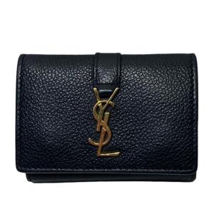 【値下げ】Yves Saint Laurent 三つ折り財布 ブラック (天神橋店)