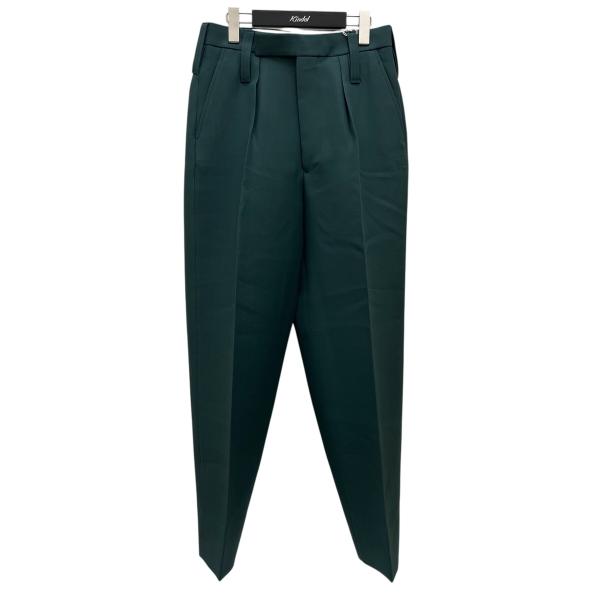 【値下げ】INTERIM HEAVY WOOL ＆ SILK 1-TUCK WIDE TAPERED...
