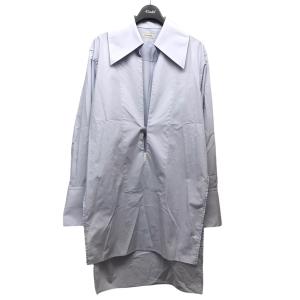 リュウ カガ RYU KAGA 「Open front slit shirt」 オープンフロントスリットシャツ 83RH01A サックスブルー サイズ