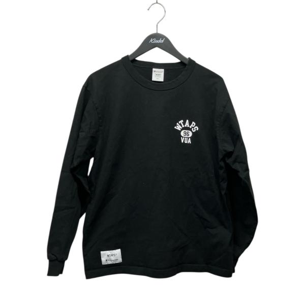【値下げ】WTAPS×Champion ロゴプリントロングTシャツ C8-B413 ブラック サイズ...