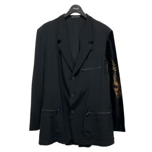 ヨウジヤマモトプールオム YOHJI YAMAMOTO pour homme BフレアJ左袖柄ジャケット ブラック サイズ：2｜kindal