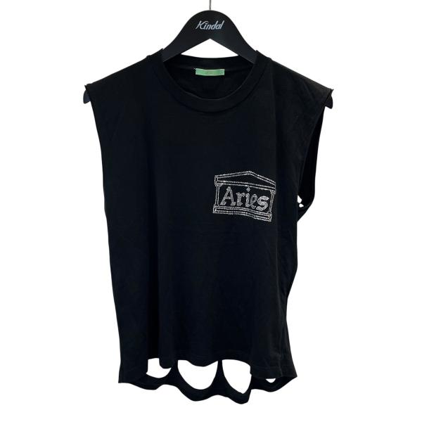 アリーズ ARIES ラインストーンロゴ ノースリーブTシャツ STAR40801 Diamante...