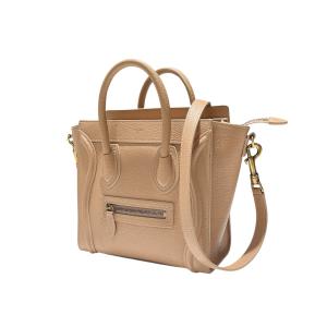 セリーヌ CELINE ラゲージ ナノショッパー 2WAY レザーショルダーバッグ デザートローズ