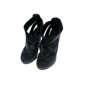 ジバンシィ GIVENCHY バックジップ クロスストラップ レザーウェッジ サンダル ブラック サイズ：36