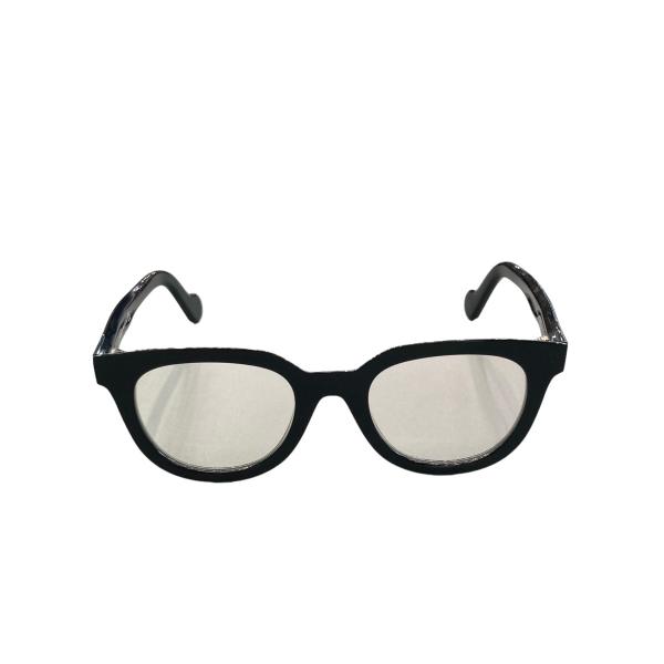 モンクレール MONCLER ウェリントン型平面眼鏡 ブラック サイズ：47□20 145