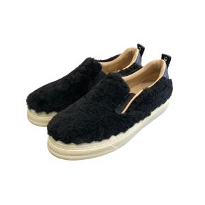 クロエ Chloe 「LAUREN SHEARING SLIP ON」 ボアスリッポン ブラック サイズ：38｜kindal