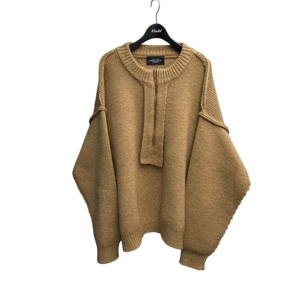 【値下げ】UNUSED 23AW HALF ZIP KNIT ハーフジップニット US2365 イエ...