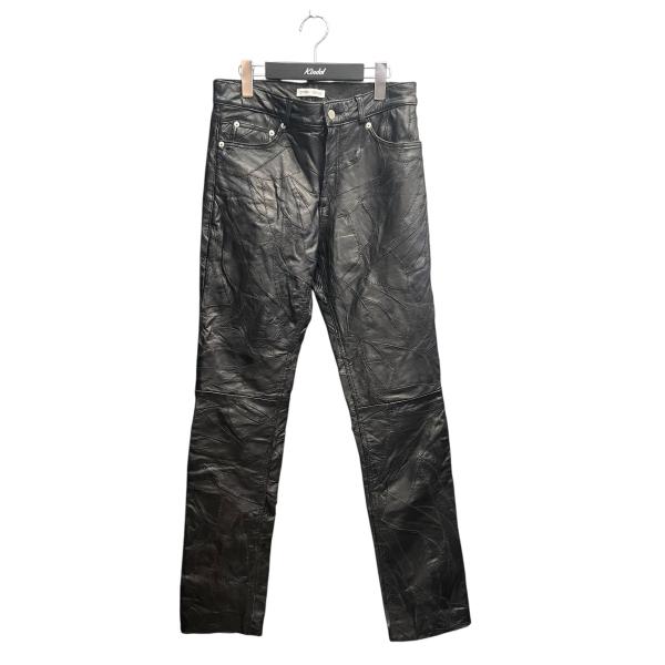 【値下げ】CMMN SWDN レザーパンツ KONAN M15L445 ブラック サイズ：46 (E...