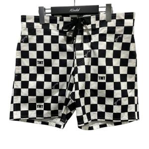 ティーエムティー TMT ×Marbles Walkway CHECKER SHORTS チェッカーフラッグ ショートパンツ ブラック×ホワイト サイ｜kindal