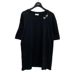 サンローランパリ SAINT LAURENT PARIS フラミンゴプリント Tシャツ ブラック サイズ：XS｜kindal