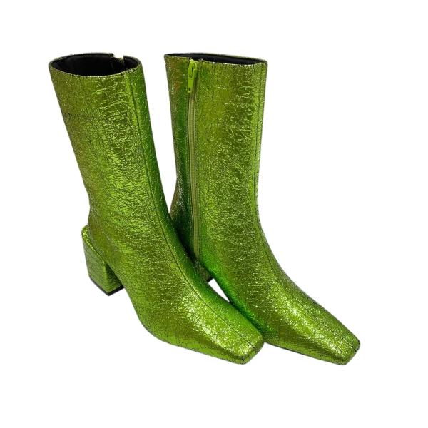 【値下げ】AMERI UND CRACKED METALLIC BOOTS ラメブーツ 023212...