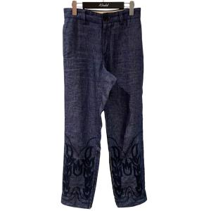 エムエーエスユー MASU 22SS EMBROIDERY WESTERN TROUSERS リネンパンツ MSSS-PT0522 ブルー サイズ：4