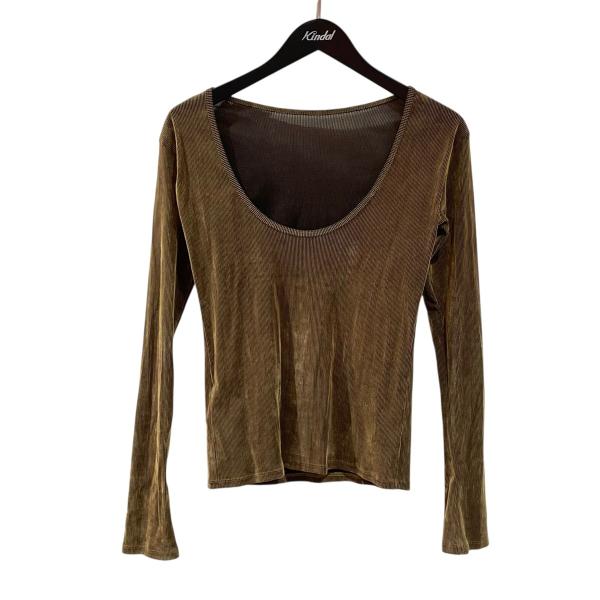 アメリ AMERI FLOCKY SKIN L S CUT TOP リブニット 0241039033...