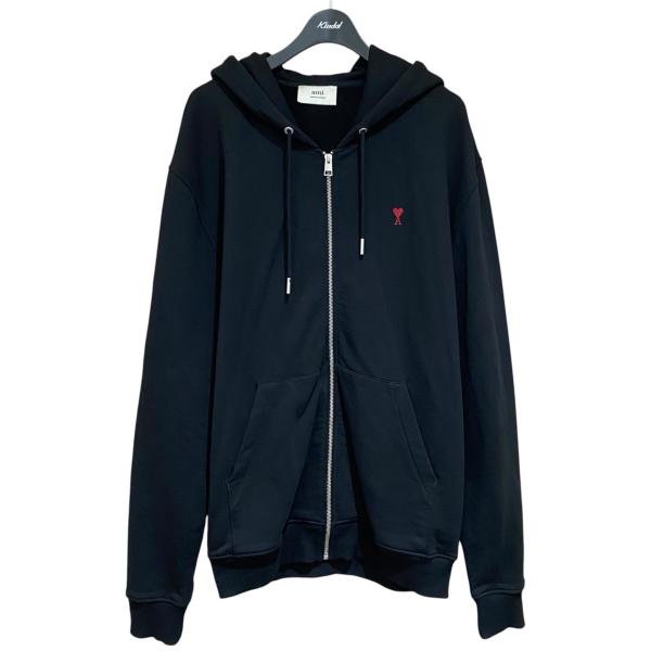 アミパリス AMI PARIS ジップアップパーカー BFUSW435．730 ブラック サイズ：X...