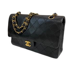 シャネル CHANEL マトラッセ25 Wフラップ Wチェーンショルダーバッグ A01112 ブラック