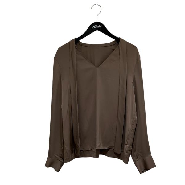 【値下げ】theory Modern Georgette Open Nk Tie Blouse 長袖...