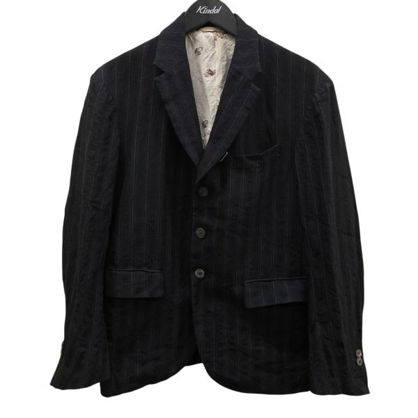 【値下げ】calmlence Notched Lapel Sack Coat Dobby Strip...