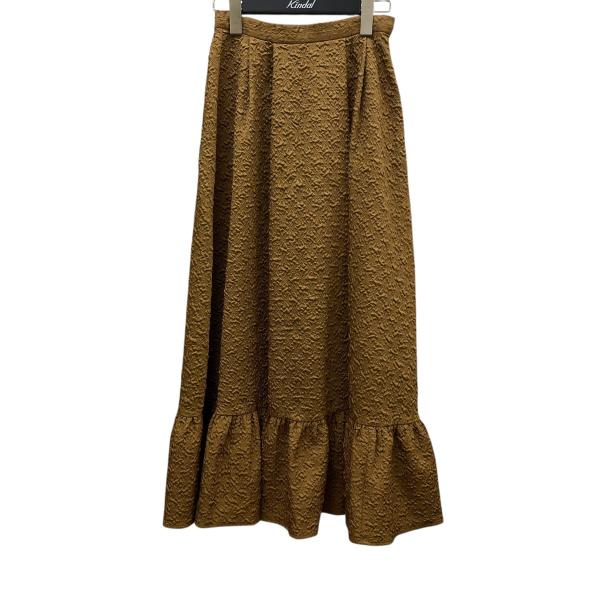 【値下げ】AMERI ジャガードラッフルヘムスカート 01220980370 ブラウン サイズ：S ...