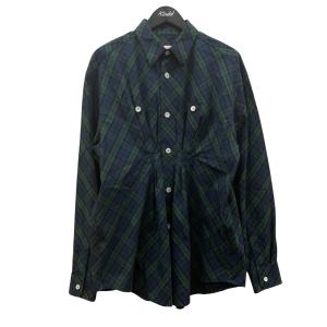 エムエーエスユー MASU 25SS KNIGHT PLAID SHIRT 長袖シャツ M25K6SH008 ネイビー×グリーン サイズ：46