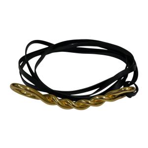 BOTTEGA VENETA レザー メタル ウエストベルト 紐ベルト ブラック サイズ：FREE (広島パルコ店)