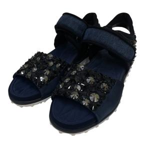 MIU MIU ビジュー付き ラインストーン スタッズ スポーツサンダル ネイビー サイズ：37 (広島パルコ店)