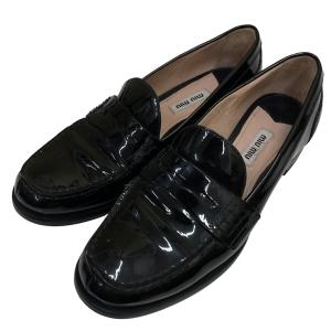 MIU MIU エナメル ローファー ブラック サイズ：36 1/2 (広島パルコ店)
