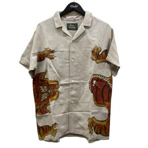 ロンハーマンビンテージ R．H．Vintage 虎 プリント オープンカラーシャツ 半袖シャツ リネンシャツ 3410700240 ベージュ サイズ：