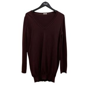 ミュウミュウ MIU MIU Vネックニット MMA357 ボルドー サイズ：40