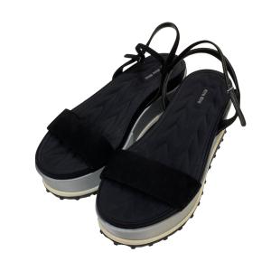 ミュウミュウ MIU MIU プラットフオームサンダル ブラック サイズ：38.5