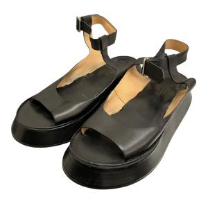 JIL SANDER レザーストラッププラットフォームサンダル ブラック サイズ：37 (青山店)