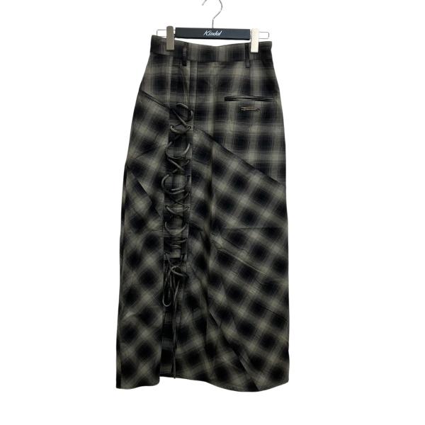 プランクプロジェクト PRANK PROJECT Multi Check Lace-Up Skirt...