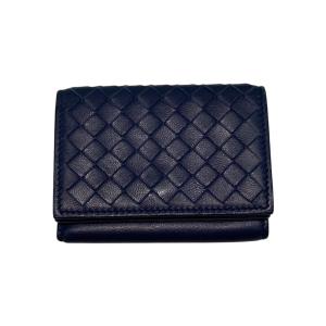 ボッテガヴェネタ BOTTEGA VENETA 3つ折り財布 ネイビー