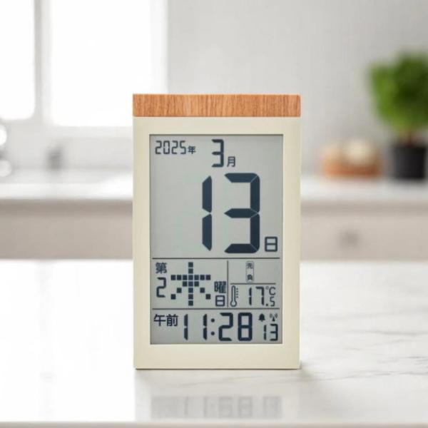 アデッソデジタル日めくりカレンダー電波時計_HM-50