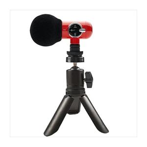 MEDIKポータブル高性能マイクQmicKIT三脚スタンド付きレッドMCH-A115-RD