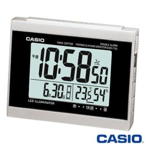 カシオ 電波 置き時計 温度計＋湿度計付き 710J (シルバー)｜king