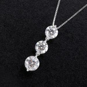 プラチナ 計1.5ｃｔダイヤ 3ストーンペンダント KG0266 (ダイヤモンド / スリーストーン / プラチナ / 1.5ｃｔ / 鑑別書付き）｜king