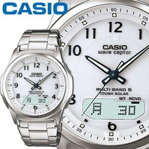 CASIO カシオ ウェーブセプター M630D メンズ ホワイト ステンレスバンド マルチバンド６ ソーラー電波時計 Wave Ceptor｜king