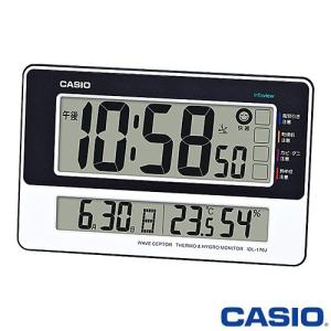 カシオ ウェーブセプター 電波置き時計 170J (ブラック×ホワイト) 大型 デジタル 温度/湿度・日付表示付き 生活環境お知らせ機能を搭載｜king