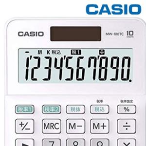 CASIO W税率電卓 10桁 ミニジャストタイプ MW100TCWEN 消費税/W税率/税率計算/...