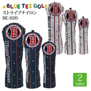 【2019新作モデル】ブルーティーゴルフ　ストライプナイロンヘッドカバー HC-020 BTG-HC020  BTG Blue tea golf ゴルフ用品 DR FW UT Pt用｜king