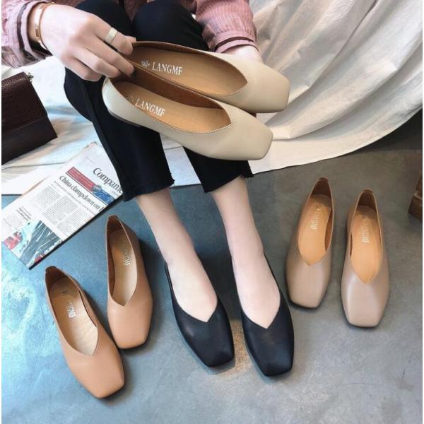 送料無料！美脚パンプス バレエシューズ オペラパンプス ローヒール ぺたんこ 履きやすい レディース...