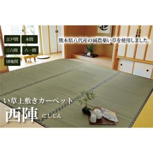 い草 上敷き/ラグマット 〔糸引織 本間6畳 ...の詳細画像1