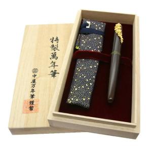 万年筆 中屋万年筆 ライターモデル ポータブル 碧溜 廻り止め 藤 中字