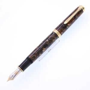 万年筆 ペリカン スーベレーン M800 グリーンストライプ F 中古-良上品 