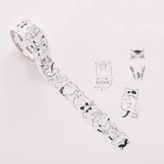 bande  1枚ずつめくれるマスキングテープ ゆるねこサンド