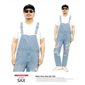 セール オーバーオール メンズ ダメージ デニ...の詳細画像2