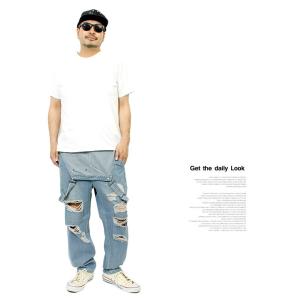 セール オーバーオール メンズ ダメージ デニ...の詳細画像3