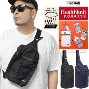 Healthknit(ヘルスニット) ナイロン ボディバッグ メンズ 軽量 撥水加工 11ポケット ショルダーバッグ レディース ユニセックス バッグ かばん｜KINGMAN